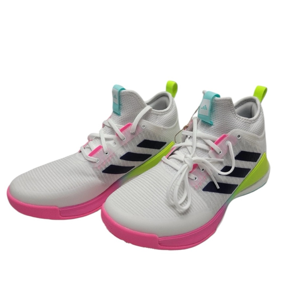 Adidas Women's Crazyflight Mid Volleyball Shoes White Pink size 8.5